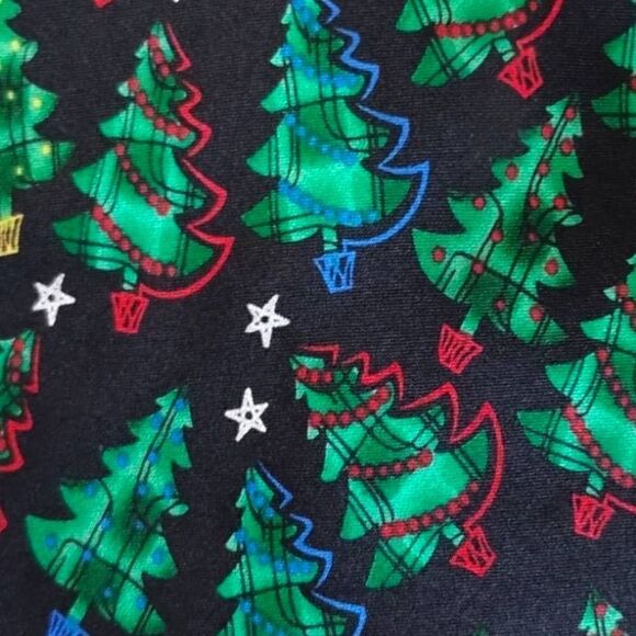 Holidays Christmas Tie Men Black Green Silk Trees OS‎ - Picture 6 of 9